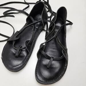 Elegant Black Leather Sandals
